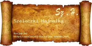 Szeleczki Hajnalka névjegykártya
